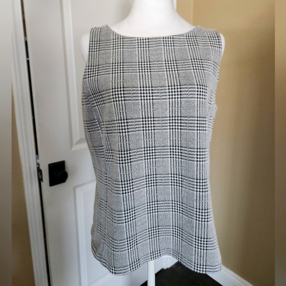 Women's Ann Taylor Checkered Sleeveless Top, Size Petite Large